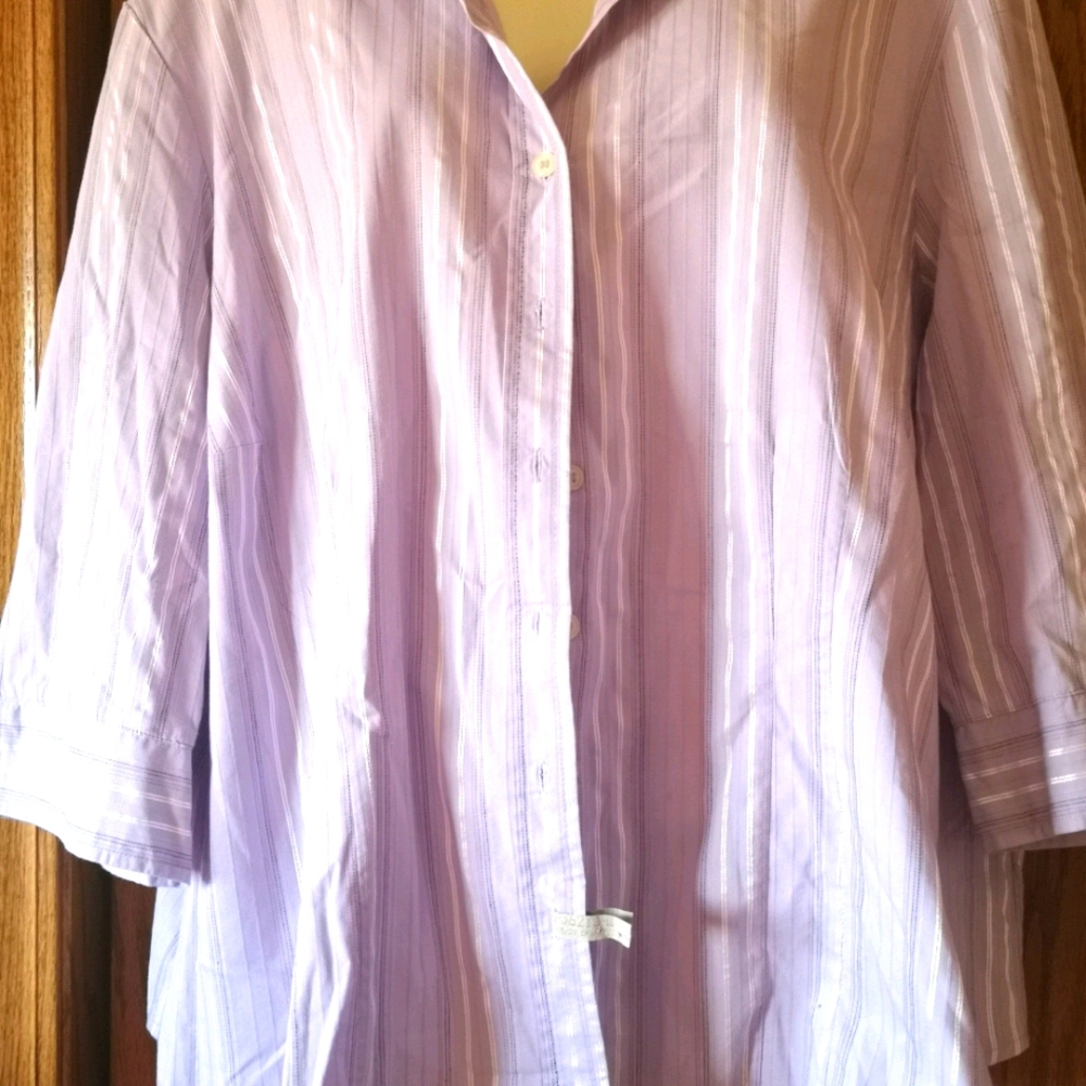 Button front striped shirt